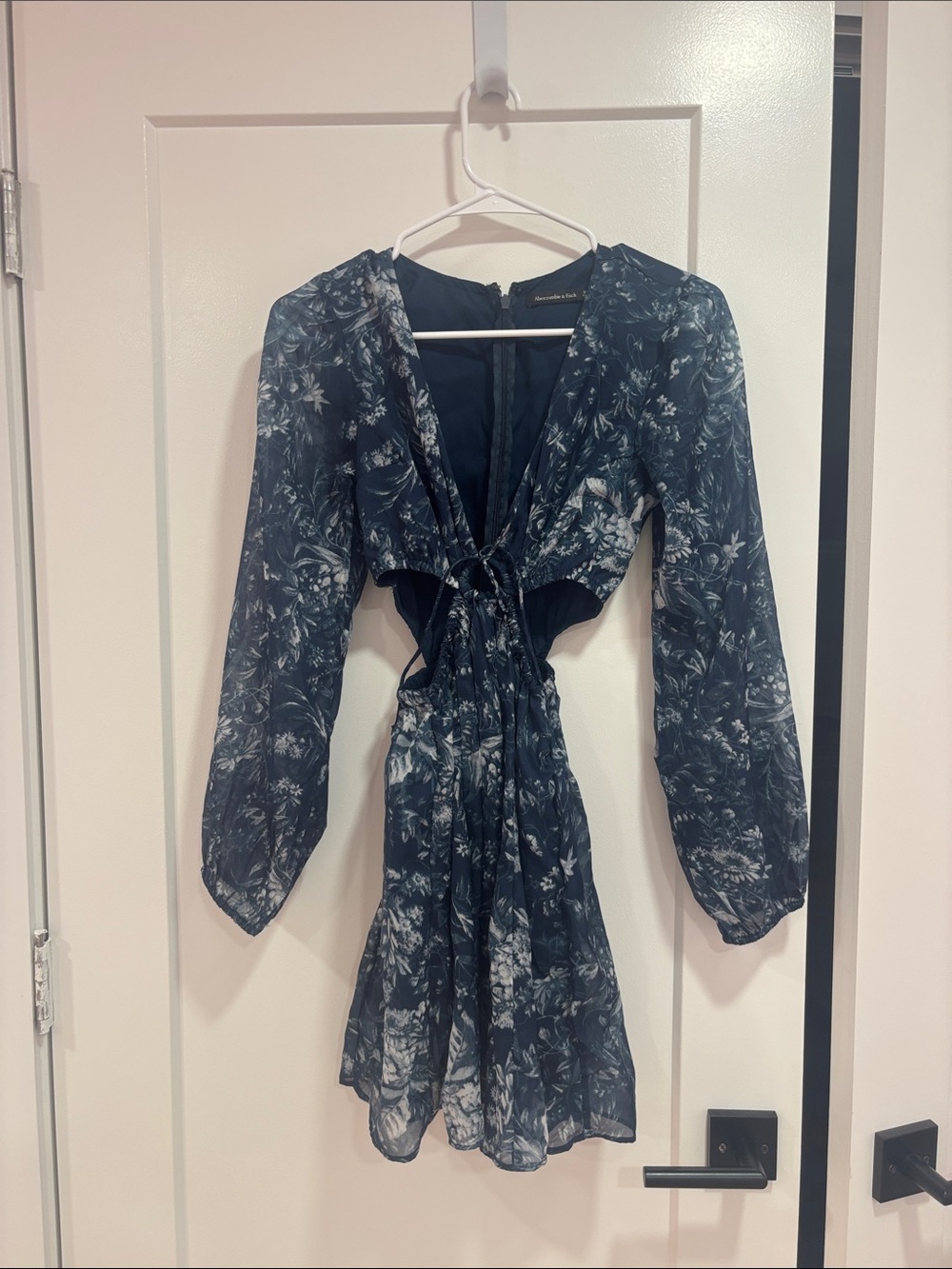 Abercrombie & Fitch Navy Floral Cutout Mini Dress